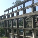 台湾にある造船所廃墟の２階から見た様子